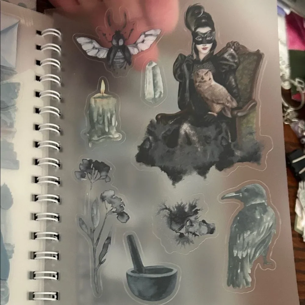 CoraCrea Dark Academia Sticker Book 10 pages NEW